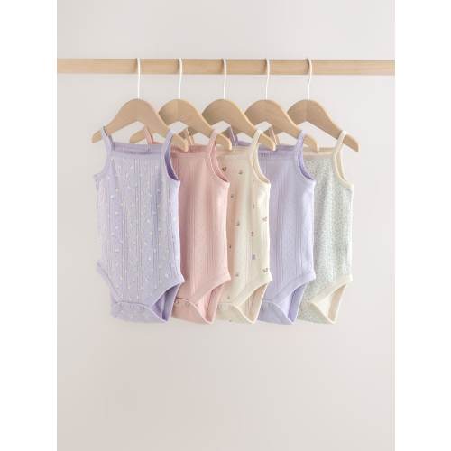 3-6 Months Purple Vest Baby Bodysuits 5 Pack