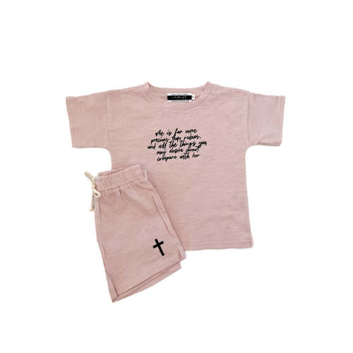 She is Far More Precious Shorts & Tee Set – OUR HOUSE ABOVE