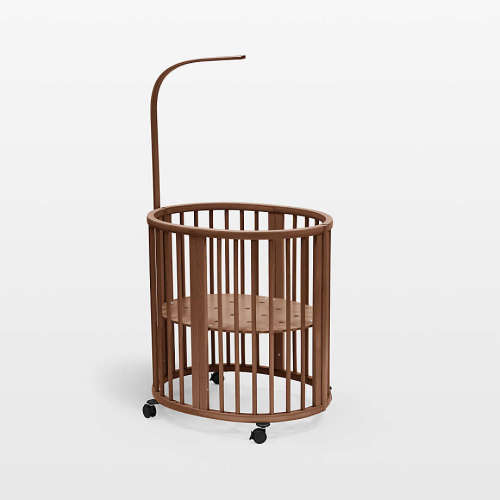 Stokke ® Sleepi®™ Warm Brown Wood Convertible Mini Crib with Mattress