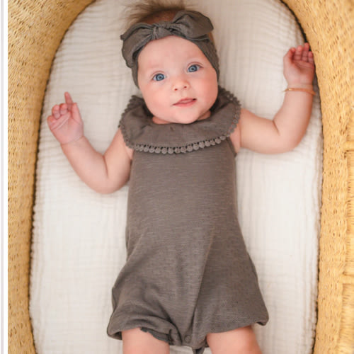 Feather | Organic Pointelle Bubble Romper – L'ovedbaby