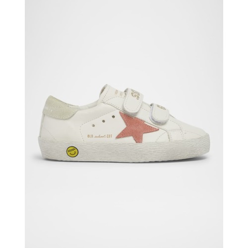 Girl's Old School Leather Low-Top Sneakers - Size 8