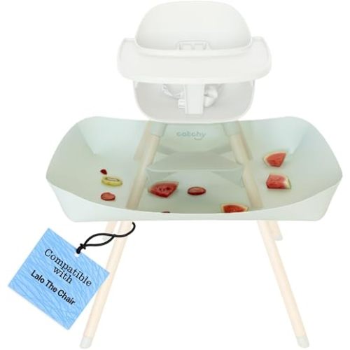 CATCHY -Food Catcher- Compatible with Lalo The Chair High Chair +11 Other High Chairs -Highchair Sold Separately- Baby & Toddler Food & Mess Catcher -Premium Linen Inspired- Under High Chair Accessory