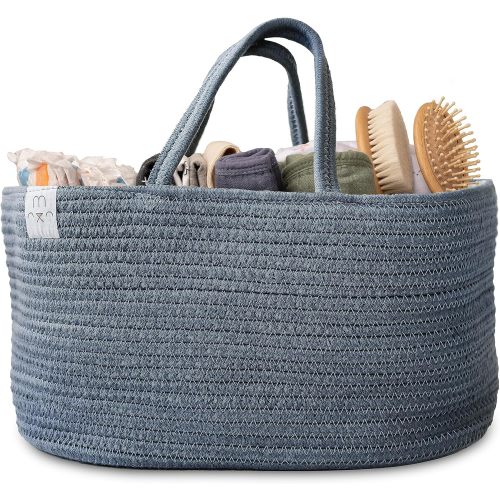 Rope Diaper Caddy Organizer in Folkstone Grey
