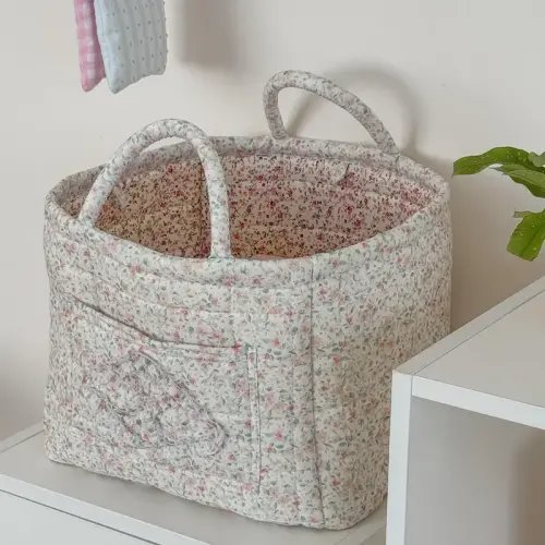 Quilted Cotton Car Storage Basket, Foldable - TikTok Shop