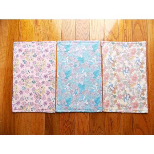 Set of 3 Princess Burp Cloths - Baby Shower Gift