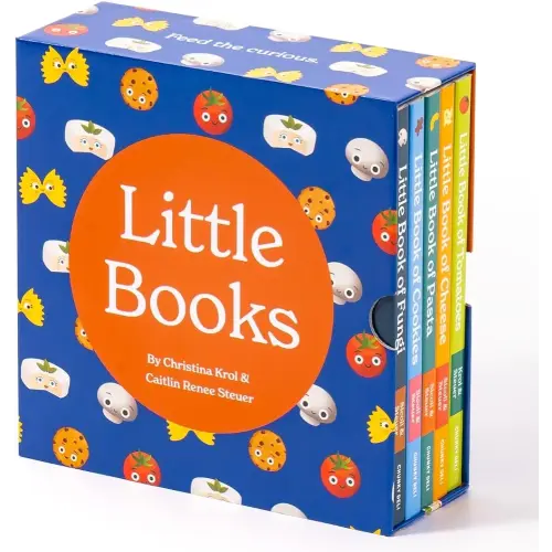 Little Books Starter Collection 5 Culinary Board Book Set for Babies and Toddlers Including Cheese, Cookies, Fungi, Pasta, Tomatoes Vibrant Creative Foodie Baby Shower Gift