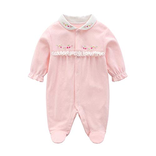 Babymine Baby One Piece Romper Soft Cotton Sleepwear Footed Jumpsuit for 0-12 Month Infant