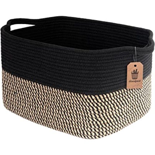 Goodpick Cube Storage Bins - Towel, Book, Cloth, Shoes, Closet Shelf Woven Baskets for Office, Baby Laundry, Toys, 13''x10''x9''