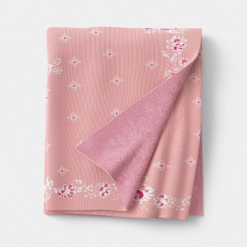 Floral Knit Jacquard Throw Blanket Pink/Cream - Threshold™ designed with Studio McGee