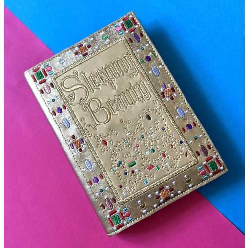 Sleeping Beauty replica book - embroidered notebook cover inspired by Disney, Aurora - embroidered leatherette