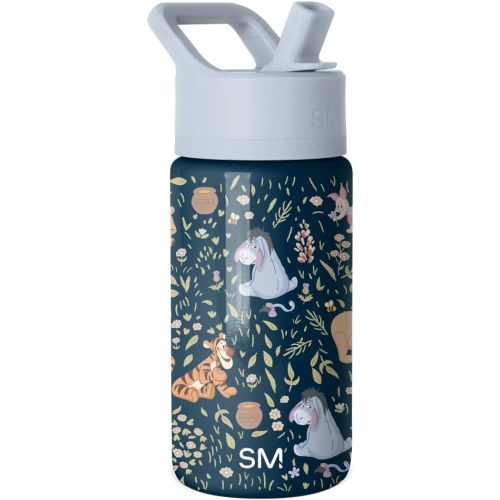 Simple Modern Kids Summit Water Bottle with Straw Lid | Disney Winnie the Pooh 14oz Stainless Steel Cup Insulated Tumbler for Girls, School | Winnie the Pooh Floral