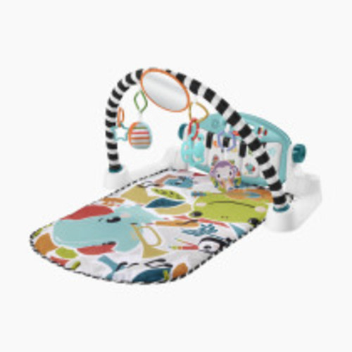 Fisher-Price Glow and Grow Kick & Play Piano Gym Baby Playmat with Musical Learning Toy, Blue