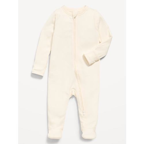 Ribbed 2-Way-Zip Sleep & Play Footed One-Piece for Baby