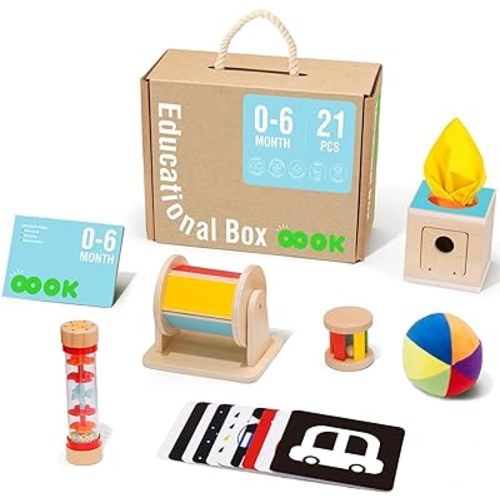 TOOKYLAND Educational Toy Bundle, Montessori Play Set Babies 0-6 Months Old