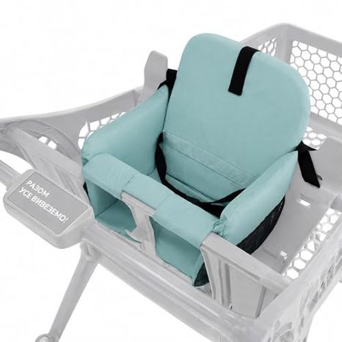 Shopping Cart Cover for Baby - High Chair Cover for Babies - Grocery Cart Cover for Baby - Space-Saving Design Easy to Install Seat – Mint