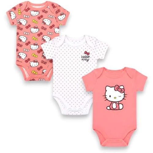 Hello Kitty Baby Girls’ 3-Pack Bodysuit – Infant Cotton Onesies Clothing Set