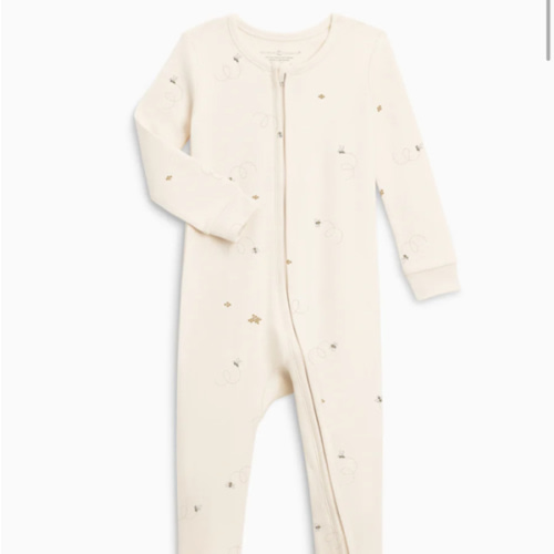 Peyton Zipper Sleeper | Bee / Pewter