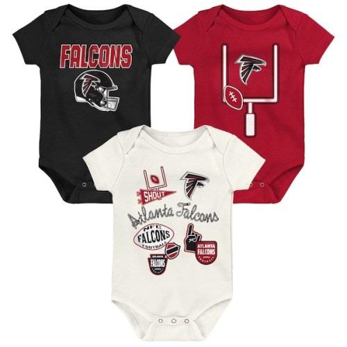 Atlanta Falcons Outerstuff Infant & Newborn Littlest Player Three-Piece Bodysuit Set