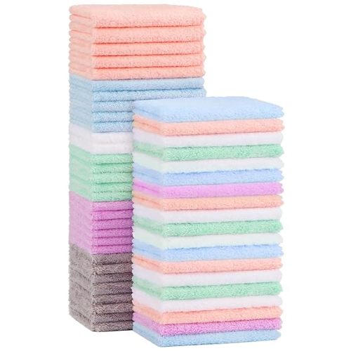 Orighty Baby Washcloths 24-Pack(7''x9''), Microfiber Coral Fleece Baby Towels, Super Soft and Absorbent Wash Cloths for Newborns, Infants and Toddlers, Gentle on Delicate Skin for Face Hands and Body