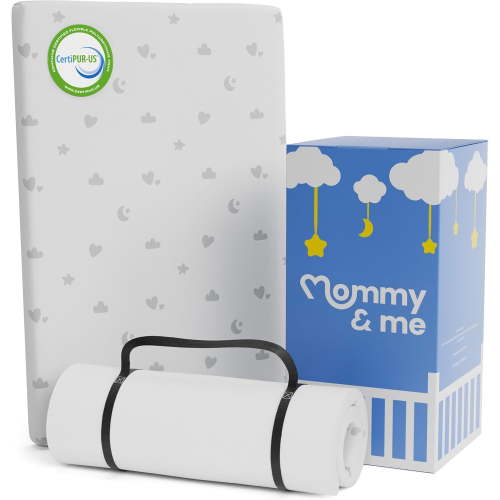 Pack and Play Mattress Pad (38"x26"x1") with Soft Washable Breathable Cover, Waterproof, CertiPUR-US Certified Foam, Pack&Play Topper - Portable Foam Mini Crib Mattress for Baby Toddler
