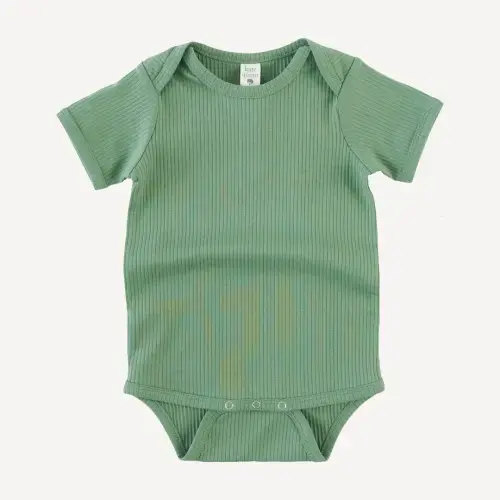 short sleeve lap neck bodysuit | hedge | organic cotton single rib