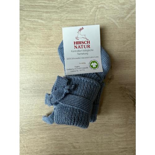Hirsch Natur Knitted Booties – Light Blue | Wool & Comfort – Atelier de Wevershoek
