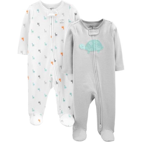 Simple Joys by Carter's Baby 2-way Zip Cotton Footed Sleep and Play