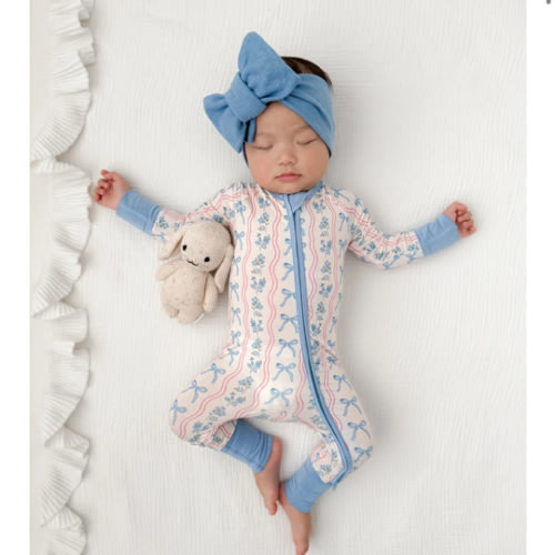 Amelia Bow Zipper Romper – In My Jammers