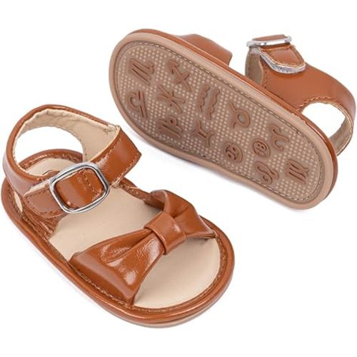 HsdsBebe Baby Girls Sandals Bohemia Flower Bow Soft Sole Toddler First Walkers Beach Summer Shoes