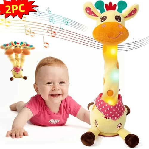 Educational Toys For_Infants And_Toddlers,Musical Giraffe Toy–Sings, Dances & Repeats What You Say, Dancing Talking Giraffe Toy Tummy Time Light up Interactive Voice Imitation Educational Toys(2)