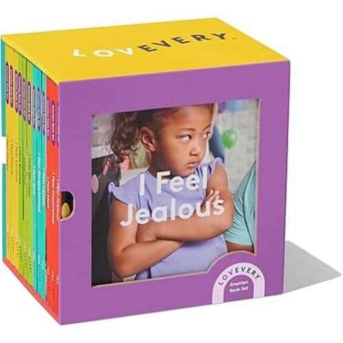 The Emotion Book Set, 12 Books ( Happy, Proud, Excited, Scared, Shy, Nervous, Sad, Disappointed, Lonely, Mad, Frustrated, Jealous) by Lovevery