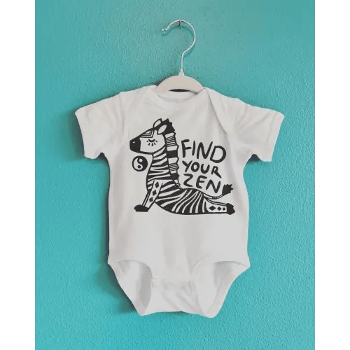 Zen Zebra Baby Bodysuits - Hippie baby clothes, yoga baby clothes — Hippie Baby Co