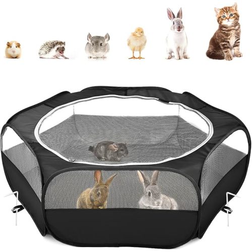 Baby on the go Playpen, Waterproof Small Pet Cage Tent with Zippered Cover, Portable Outdoor Yard Fence