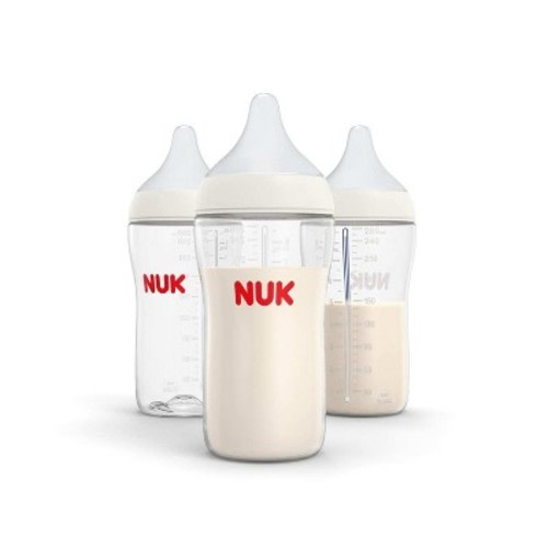 NUK Perfect Match Baby Bottle - Medium Flow - 8oz/3pk: BPA-Free, Silicone Nipple