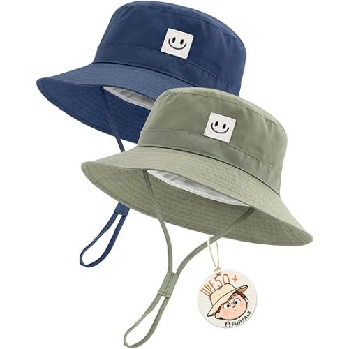 FURTALK Baby Sun Hat Toddler Bucket Hat Beach Smile Face UPF 50+ | Stays in the Wind, Breathable UPF 50+ Hat Grows with Baby (0-10Y), Perfect UV Protection for Summer Beach or Park Trips
