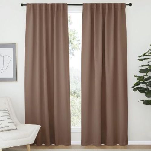 NICETOWN 52"x84" Blackout Window Curtains 2 Panels Cappuccino Thermal Drapes with Rod Pocket and Back Tab for Living Room Bedroom Camper