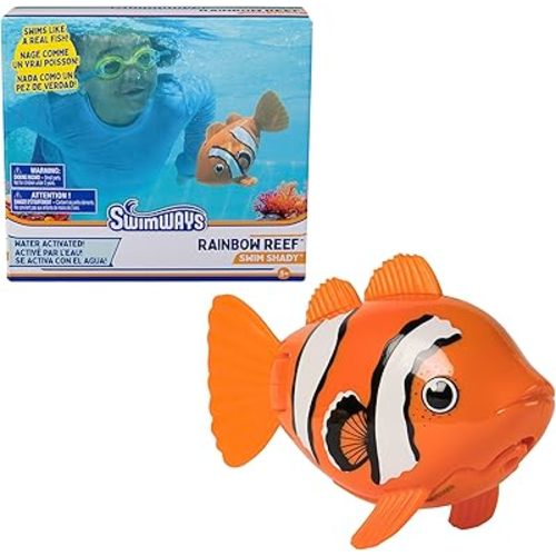 SwimWays Rainbow Reef Fish Toy, Kids Swimming Accessories & Water Toys, Learn to Swim Pool Toys for Kids Ages 5 & Up, Batteries Included, Swim Shady