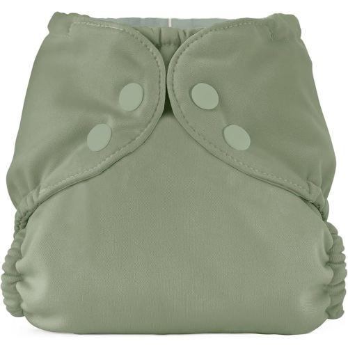 Esembly Cloth Diaper Cover - Reusable Swim Diaper, Waterproof, Breathable - Adjustable Outer Layer Over Absorbent Inner for Blowout Protection - Aloe, Size 2 (18-35lbs)