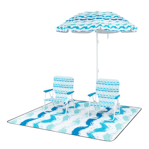 Toddler 4-Piece Beach Umbrella Set With 2 Folding Chairs And Picnic Blanket | Wayfair