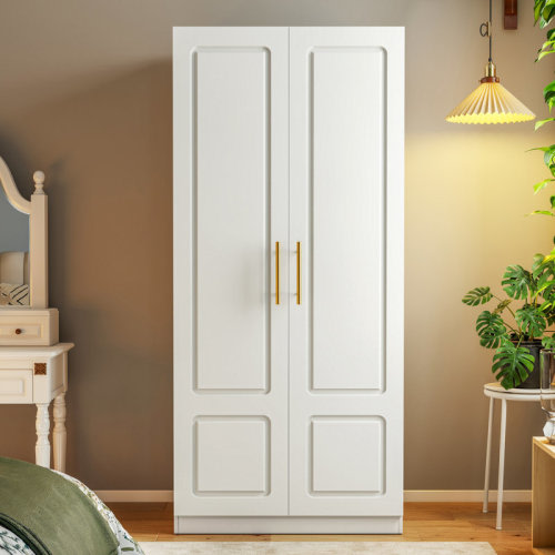 Latitude Run® 71" High Armoire, 2 Door Wardrobe Hanging Wiht A Storage & Reviews | Wayfair