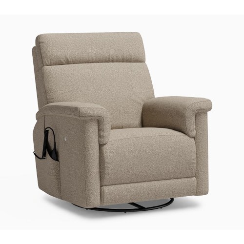 Dream Deluxe Recliner with Heat and Massage Performance Melange Boucle Flax