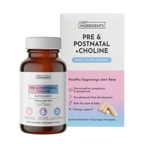 Just Ingredients Prenatal Capsules - 120ct - 30 servings: Dietary Supplement, Vitamin A 1300 per Serving, Unflavored