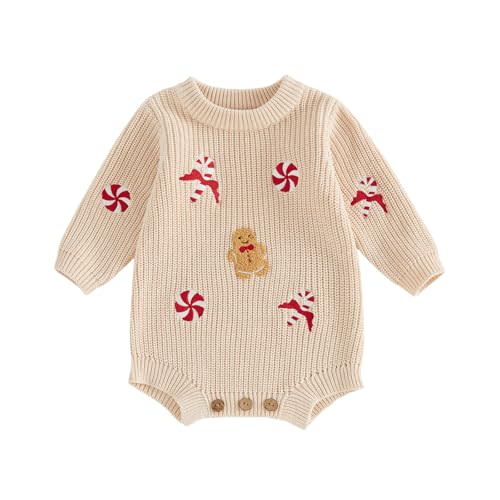 My First Christmas Baby Girl Boy Outfit 1st Christmas Knit Romper Sweater Newborn Infant Fall Winter Clothes