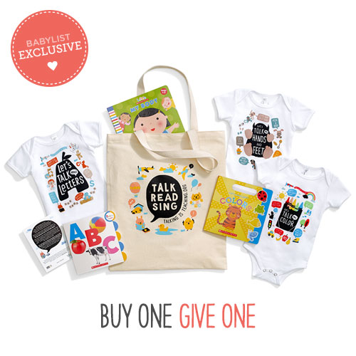 Talking is Teaching Bundle with Letters, Colors, and Hands and Feet Bodysuits and Board Books - 3-6 Months.