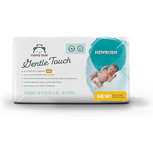 Amazon Brand - Mama Bear Gentle Touch Diapers, Size Newborn, 30 Count