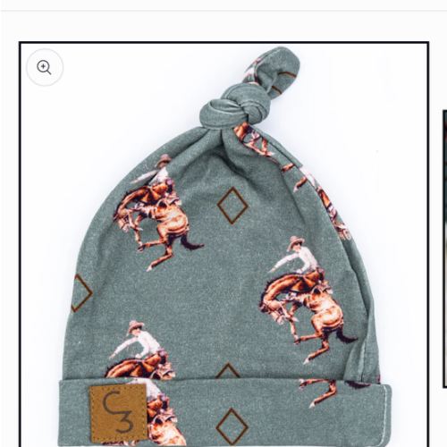 Teal Bronc Newborn Baby Hat – Cowkid Clothing Company