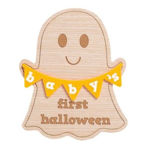 Pearhead Halloween Baby's First Wooden Photo Card