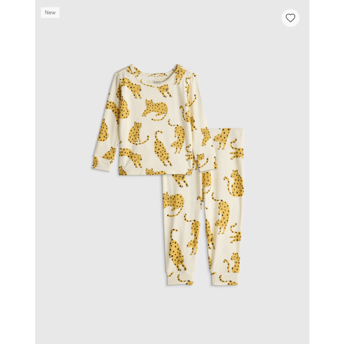 Bamboo Long Sleeve and Pant Pajama Set - Baby in Jungle Cats