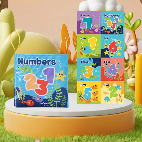 Baby Cloth Book with Crinkle Sound – Multicolor Soft Fabric Sensory Learning Toy for Newborns Toddlers Tear Resistant Chew Safe Interactive Pages Machine Washable