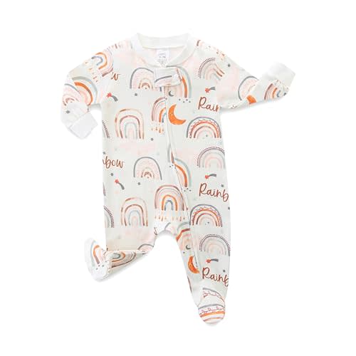 Neutral Baby Clothes Boy Girl Footed Cotton Long Sleeve Double Zipper Onesie